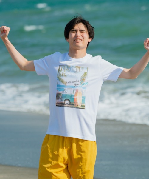 JEANS MATE（ジーンズメイト）の「【ZERO STAIN】サーフプリントＴシャツ　汗染み防止（Tシャツ/カットソー・メンズ・ホワイト/サックスブルー/その他1/その他3/レッド/その他2/ネイビー/ホワイト系その他/カーキ/ブルー/その他4/ピンク系その他/ベージュ/ブルー系その他・MEDIUM/SMALL/X-LARGE/LARGE）」の15枚目の写真