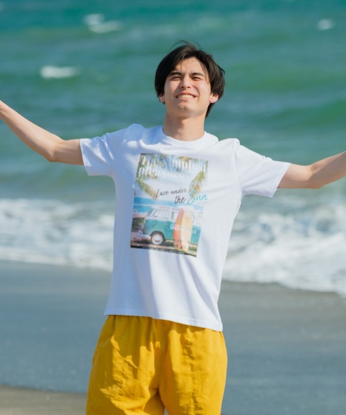 JEANS MATE（ジーンズメイト）の「【ZERO STAIN】サーフプリントＴシャツ　汗染み防止（Tシャツ/カットソー・メンズ・ホワイト/サックスブルー/その他1/その他3/レッド/その他2/ネイビー/ホワイト系その他/カーキ/ブルー/その他4/ピンク系その他/ベージュ/ブルー系その他・MEDIUM/SMALL/X-LARGE/LARGE）」の16枚目の写真