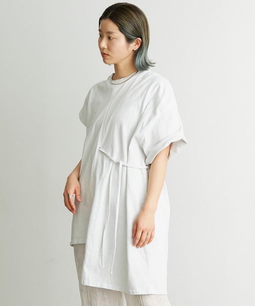 nitca（ニトカ）の「.._●スーパーアメリカンドライ天竺 アシメチュニックT（Tシャツ/カットソー・レディース・ホワイト/ボルドー/グリーン・FREE）」の2枚目の写真