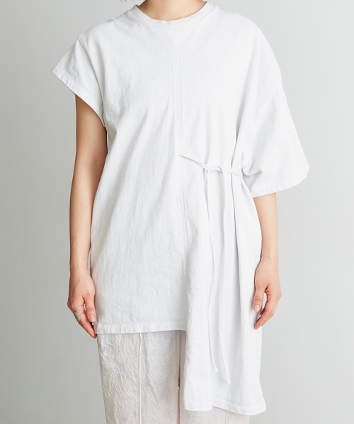 nitca（ニトカ）の「.._●スーパーアメリカンドライ天竺 アシメチュニックT（Tシャツ/カットソー・レディース・ホワイト/ボルドー/グリーン・FREE）」の9枚目の写真