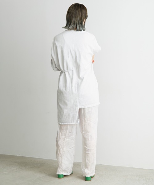 nitca（ニトカ）の「.._●スーパーアメリカンドライ天竺 アシメチュニックT（Tシャツ/カットソー・レディース・ホワイト/ボルドー/グリーン・FREE）」の11枚目の写真