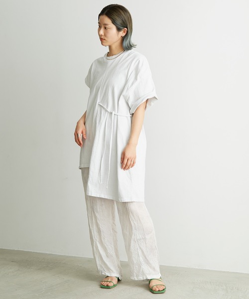 nitca（ニトカ）の「.._●スーパーアメリカンドライ天竺 アシメチュニックT（Tシャツ/カットソー・レディース・ホワイト/ボルドー/グリーン・FREE）」の10枚目の写真