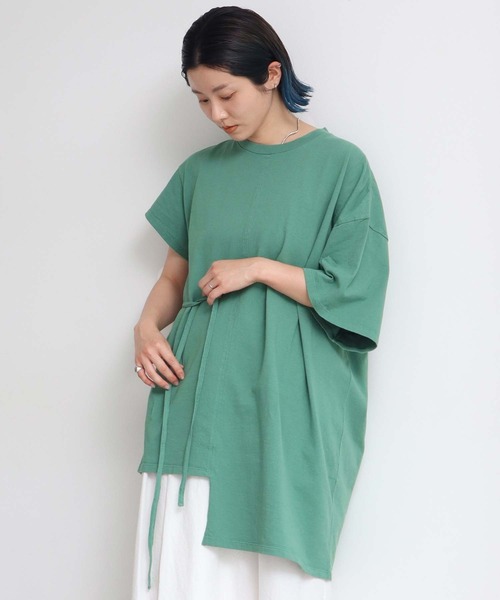 nitca（ニトカ）の「.._●スーパーアメリカンドライ天竺 アシメチュニックT（Tシャツ/カットソー・レディース・ホワイト/ボルドー/グリーン・FREE）」の19枚目の写真