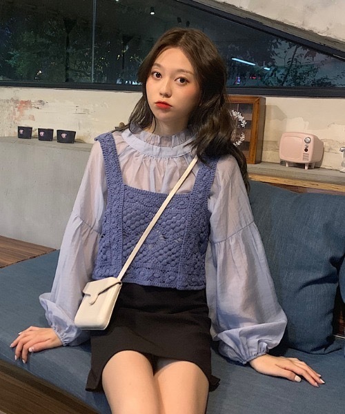 ACT（アクト）の「【ACT -fascination design-】クロシェニットビスチェ（ベスト・レディース・ブルー/グリーン/アイボリー・FREE）」の16枚目の写真