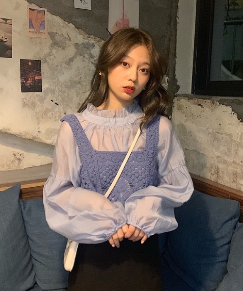 ACT（アクト）の「【ACT -fascination design-】クロシェニットビスチェ（ベスト・レディース・ブルー/グリーン/アイボリー・FREE）」の10枚目の写真