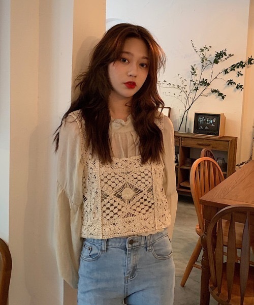 ACT（アクト）の「【ACT -fascination design-】クロシェニットビスチェ（ベスト・レディース・ブルー/グリーン/アイボリー・FREE）」の17枚目の写真