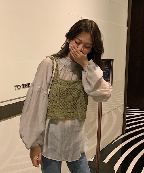 ACT（アクト）の「【ACT -fascination design-】クロシェニットビスチェ（ベスト・レディース・ブルー/グリーン/アイボリー・FREE）」の18枚目の写真