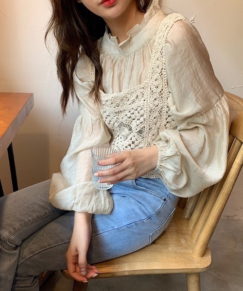 ACT（アクト）の「【ACT -fascination design-】クロシェニットビスチェ（ベスト・レディース・ブルー/グリーン/アイボリー・FREE）」の22枚目の写真