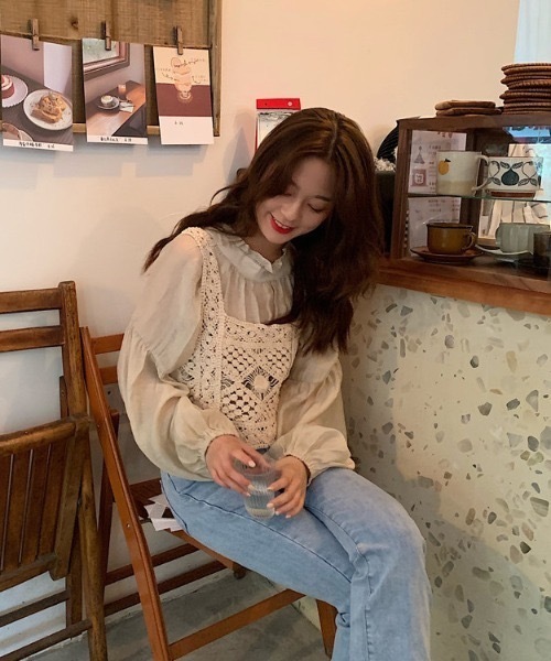 ACT（アクト）の「【ACT -fascination design-】クロシェニットビスチェ（ベスト・レディース・ブルー/グリーン/アイボリー・FREE）」の11枚目の写真