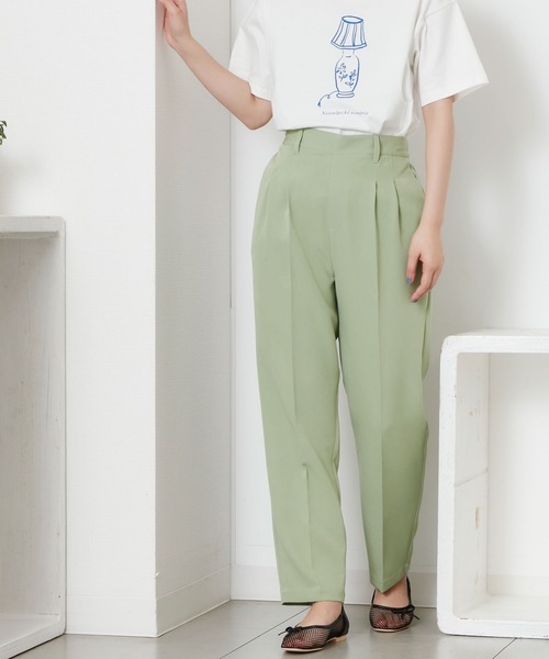 POU DOU DOU（プードゥドゥ）の「センタープレスイージーカラーパンツ（その他パンツ・レディース・ブラック/グリーン/アイボリー・3）」の7枚目の写真