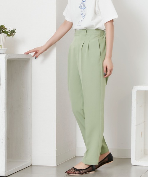 POU DOU DOU（プードゥドゥ）の「センタープレスイージーカラーパンツ（その他パンツ・レディース・ブラック/グリーン/アイボリー・3）」の8枚目の写真