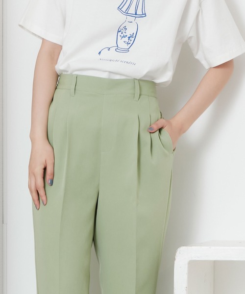 POU DOU DOU（プードゥドゥ）の「センタープレスイージーカラーパンツ（その他パンツ・レディース・ブラック/グリーン/アイボリー・3）」の9枚目の写真