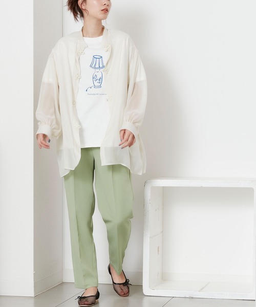 POU DOU DOU（プードゥドゥ）の「センタープレスイージーカラーパンツ（その他パンツ・レディース・ブラック/グリーン/アイボリー・3）」の13枚目の写真