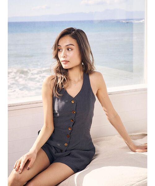 To the sea（トゥーザシー）の「スラブショートロンパース（つなぎ