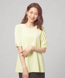 ＜closet story＞□CSC ソデボタン Aライン ニット -手洗い可能-