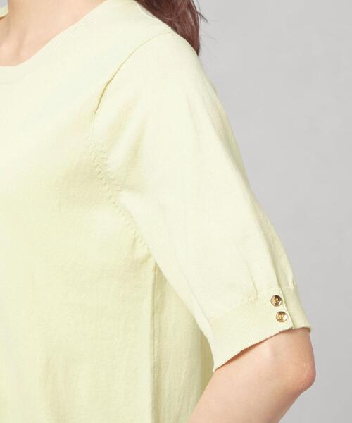 THE STATION STORE（ザ ステーション ストア）の「＜closet story＞□CSC ソデボタン Aライン ニット -手洗い可能-（ニット/セーター・レディース・ブラック/ライム・FREE）」の7枚目の写真