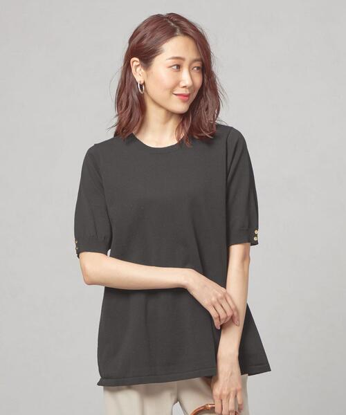 THE STATION STORE（ザ ステーション ストア）の「＜closet story＞□CSC ソデボタン Aライン ニット -手洗い可能-（ニット/セーター・レディース・ブラック/ライム・FREE）」の11枚目の写真