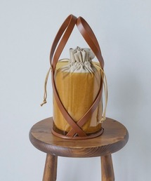 LIPSTAR | フェイクレザーハンドル巾着付きクリアミニバッグ(ハンドバッグ)