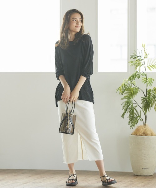 LIPSTAR（リップスター）の「フェイクレザーハンドル巾着付きクリアミニバッグ（ハンドバッグ・レディース・キャメル/ベージュ/ブラック・FREE）」の6枚目の写真