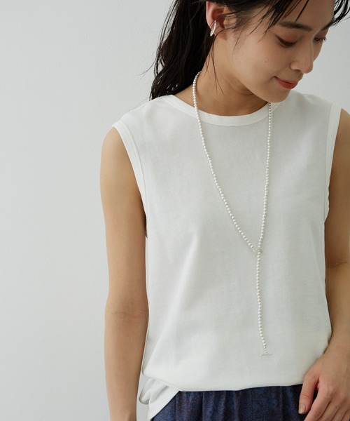 SALON adam et rope'（サロン アダム エ ロペ）の「ドライタッチ2WAYノースリーブプルオーバー（Tシャツ/カットソー・レディース・チャコールグレー/カーキ/ホワイト・FREE）」の9枚目の写真