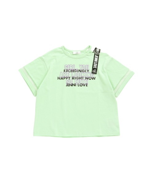 JENNI love（ジェニィラブ）の「チュール切替えワンショルＴシャツ（Tシャツ/カットソー・キッズ・ブラック/ミント/ラベンダー・140cm/130cm/160cm/150cm）」の3枚目の写真