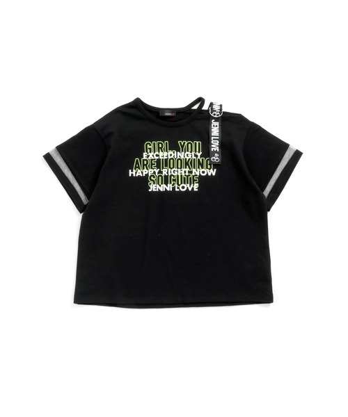 JENNI love（ジェニィラブ）の「チュール切替えワンショルＴシャツ（Tシャツ/カットソー・キッズ・ブラック/ミント/ラベンダー・140cm/130cm/160cm/150cm）」の2枚目の写真