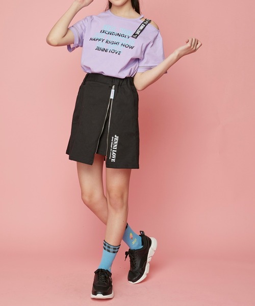 JENNI love（ジェニィラブ）の「チュール切替えワンショルＴシャツ（Tシャツ/カットソー・キッズ・ブラック/ミント/ラベンダー・140cm/130cm/160cm/150cm）」の17枚目の写真