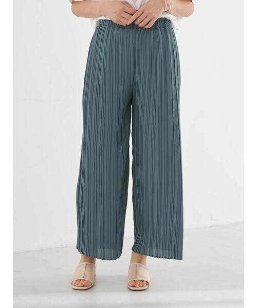 earth music&ecology（アースミュージックアンドエコロジー）の「ストレートプリーツパンツ ＊（その他パンツ・レディース・ブラック/グリーン/アイボリー/ラベンダー/その他14/グレイッシュベージュ・FREE）」の13枚目の写真