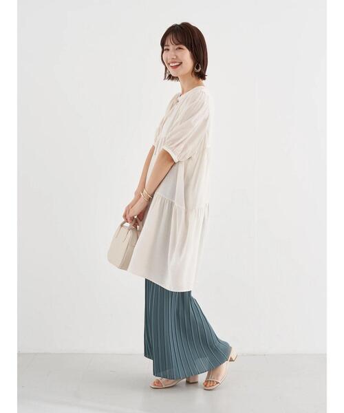 earth music&ecology（アースミュージックアンドエコロジー）の「ストレートプリーツパンツ ＊（その他パンツ・レディース・ブラック/グリーン/アイボリー/ラベンダー/その他14/グレイッシュベージュ・FREE）」の21枚目の写真