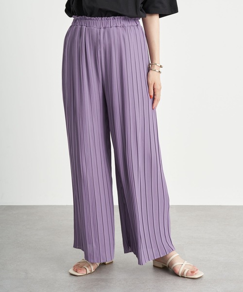 earth music&ecology（アースミュージックアンドエコロジー）の「ストレートプリーツパンツ ＊（その他パンツ・レディース・ブラック/グリーン/アイボリー/ラベンダー/その他14/グレイッシュベージュ・FREE）」の5枚目の写真