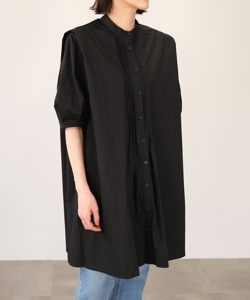 ＡＮＤＪ（アンドジェイ）の「ピンタックブザムドレスシャツ（シャツ/ブラウス・レディース・ブラウン/ブラック/オフホワイト・M）」の2枚目の写真