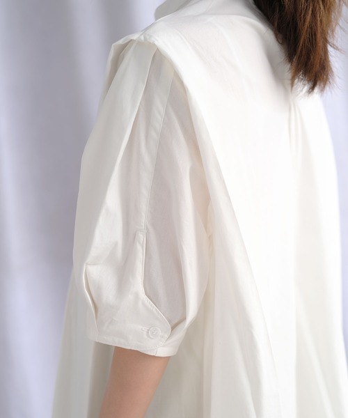 ＡＮＤＪ（アンドジェイ）の「ピンタックブザムドレスシャツ（シャツ/ブラウス・レディース・ブラウン/ブラック/オフホワイト・M）」の10枚目の写真