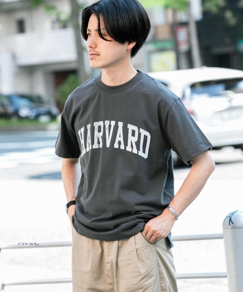 HARVARD（ハーバード）の「HARVARD ロゴプリントTシャツ（Tシャツ/カットソー・メンズ・ベージュ/ホワイト/ブラック・LARGE/MEDIUM）」の13枚目の写真