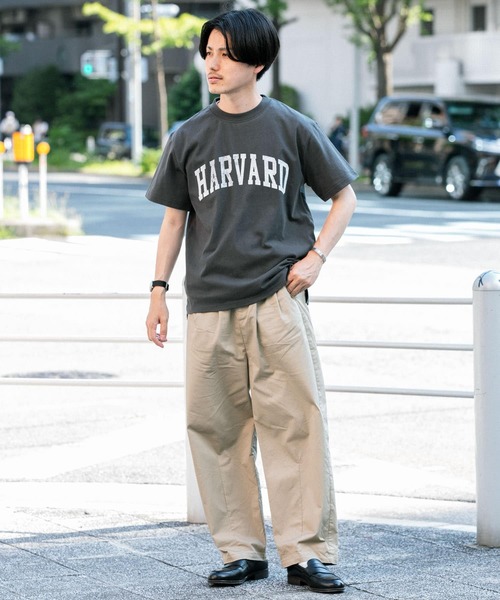 HARVARD（ハーバード）の「HARVARD ロゴプリントTシャツ（Tシャツ/カットソー・メンズ・ベージュ/ホワイト/ブラック・LARGE/MEDIUM）」の16枚目の写真