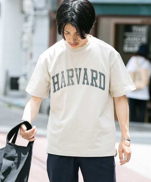 HARVARD（ハーバード）の「HARVARD ロゴプリントTシャツ（Tシャツ/カットソー・メンズ・ベージュ/ホワイト/ブラック・LARGE/MEDIUM）」の4枚目の写真