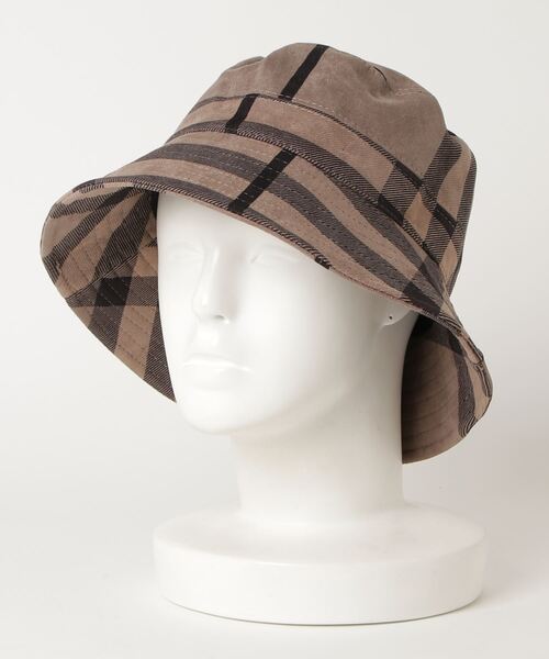 SFW（エスエフダブリュー）の「バケットハット　チェック柄帽子（ハット・レディース・ブラック/ネイビー/レッド・FREE）」の4枚目の写真