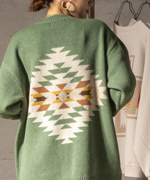 PENDLETON（ペンドルトン）の「【PENDLETON/ペンドルトン】クルーネック プルオーバー ニット 1475-6000（ニット/セーター・メンズ・ライトグリーン/キナリ/ブラック・MEDIUM/LARGE）」の3枚目の写真