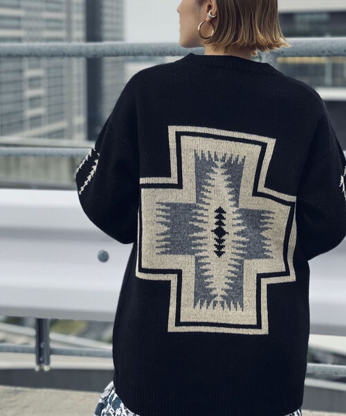 PENDLETON（ペンドルトン）の「【PENDLETON/ペンドルトン】クルーネック プルオーバー ニット 1475-6000（ニット/セーター・メンズ・ライトグリーン/キナリ/ブラック・MEDIUM/LARGE）」の2枚目の写真