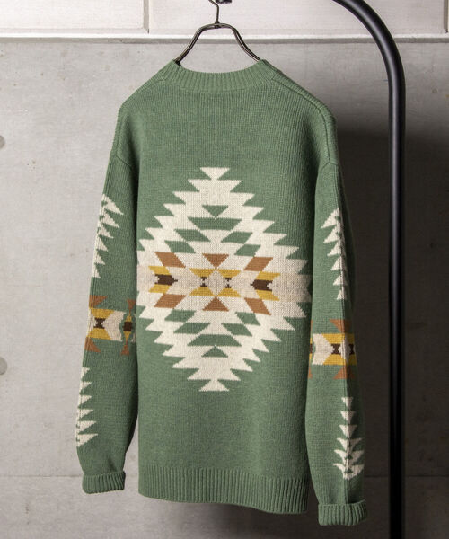 PENDLETON（ペンドルトン）の「【PENDLETON/ペンドルトン】クルーネック プルオーバー ニット 1475-6000（ニット/セーター・メンズ・ライトグリーン/キナリ/ブラック・MEDIUM/LARGE）」の11枚目の写真