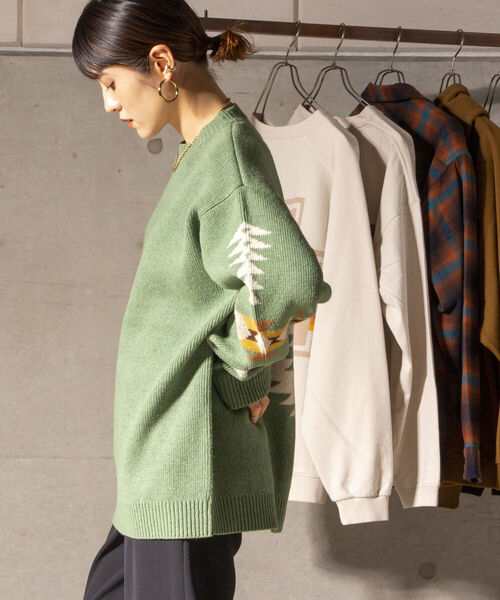 PENDLETON（ペンドルトン）の「【PENDLETON/ペンドルトン】クルーネック プルオーバー ニット 1475-6000（ニット/セーター・メンズ・ライトグリーン/キナリ/ブラック・MEDIUM/LARGE）」の13枚目の写真