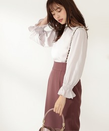 PROPORTION BODY DRESSING | 前後2way楊柳ドットフレアスリーブブラウス / 1211210802(シャツ/ブラウス)