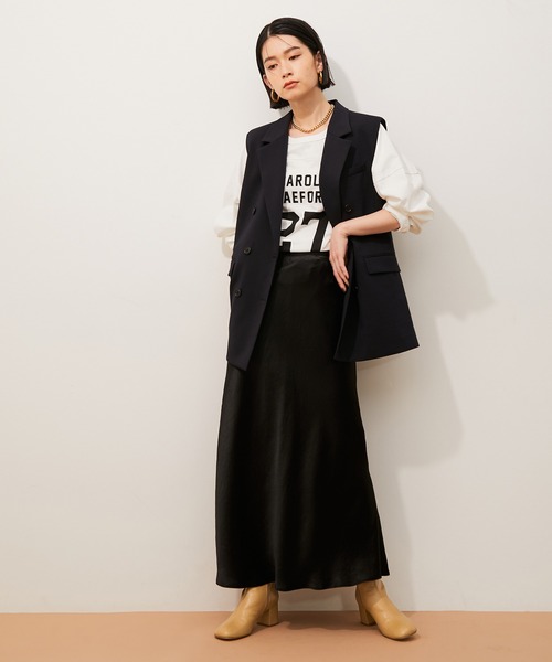 ADAM ET ROPE'（アダムエロペ）の「スクエアストレッチブーツ（ブーツ・レディース・ブラック/ベージュ・23.0cm/23.5cm/24.0cm/24.5cm）」の3枚目の写真