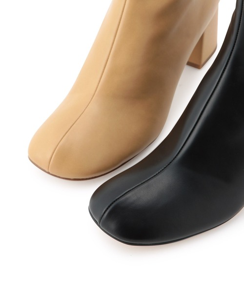 ADAM ET ROPE'（アダムエロペ）の「スクエアストレッチブーツ（ブーツ・レディース・ブラック/ベージュ・23.0cm/23.5cm/24.0cm/24.5cm）」の4枚目の写真