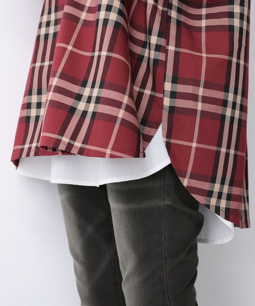 osharewalker（オシャレウォーカー）の「【廃盤】『チェック柄フーディーシャツ』（パーカー・レディース・ネイビー/レッド・FREE）」の19枚目の写真