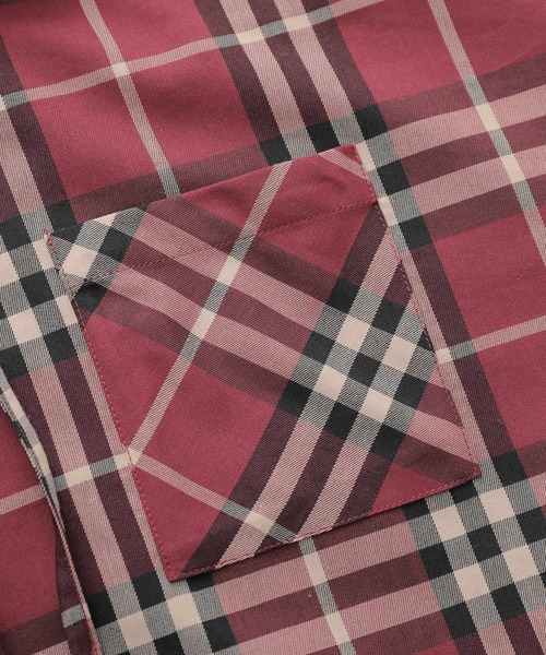 osharewalker（オシャレウォーカー）の「【廃盤】『チェック柄フーディーシャツ』（パーカー・レディース・ネイビー/レッド・FREE）」の6枚目の写真