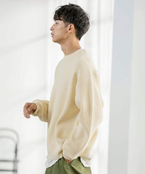 coen（コーエン）の「【2セットアイテム】リアルレイヤードクルーネックニット（ニット/セーター・メンズ・ブラック/オリーブ/オフホワイト/ベージュ・LARGE/MEDIUM/SMALL/X-LARGE）」の13枚目の写真