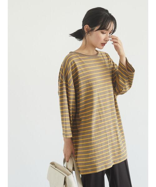 Green　Parks（グリーンパークス）の「ゆったりボーダープルオーバー＊（Tシャツ/カットソー・レディース・イエロー/ピンク/ブルー・FREE）」の6枚目の写真