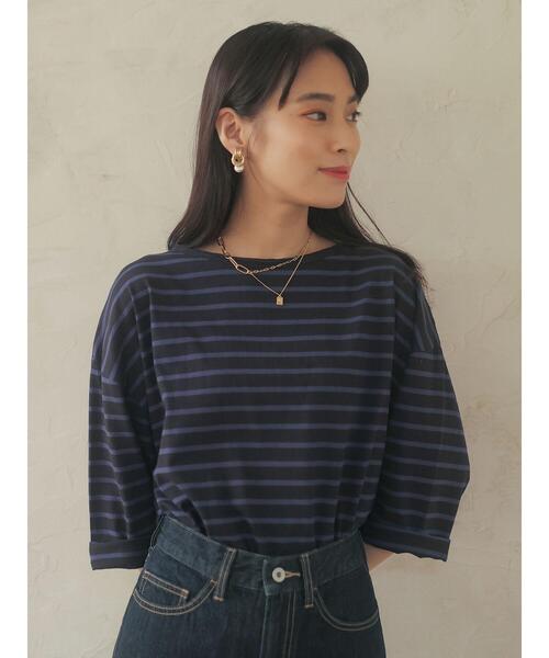Green　Parks（グリーンパークス）の「ゆったりボーダープルオーバー＊（Tシャツ/カットソー・レディース・イエロー/ピンク/ブルー・FREE）」の11枚目の写真