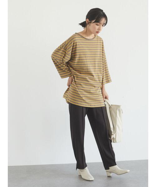 Green　Parks（グリーンパークス）の「ゆったりボーダープルオーバー＊（Tシャツ/カットソー・レディース・イエロー/ピンク/ブルー・FREE）」の9枚目の写真