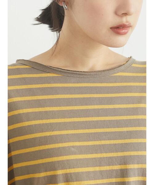 Green　Parks（グリーンパークス）の「ゆったりボーダープルオーバー＊（Tシャツ/カットソー・レディース・イエロー/ピンク/ブルー・FREE）」の4枚目の写真